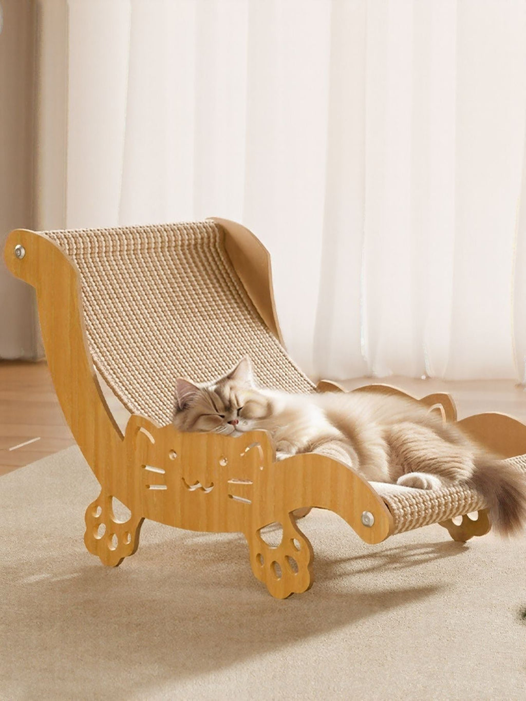 Cat Scratching Board Recliner with Sisal Mat