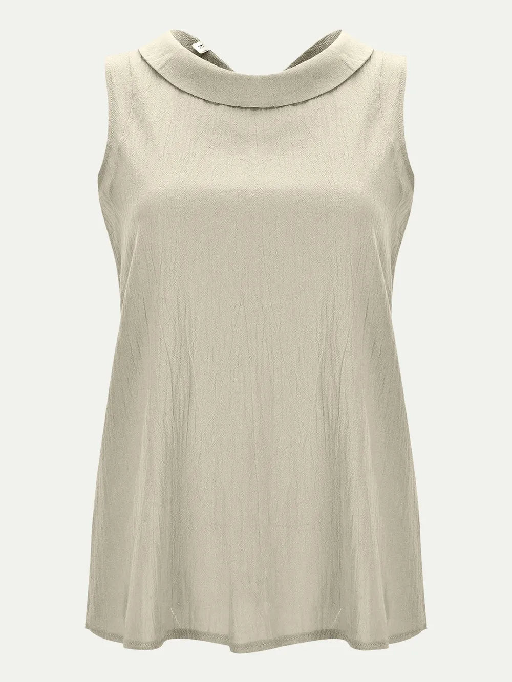 Top sin mangas con cuello redondo de talla completa