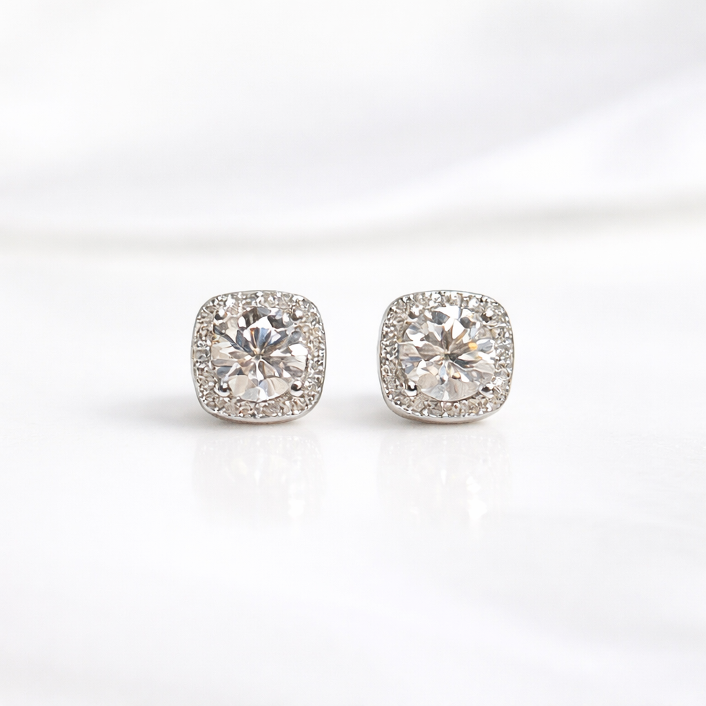 1 Carat Moissanite 925 Sterling Silver Stud Earrings