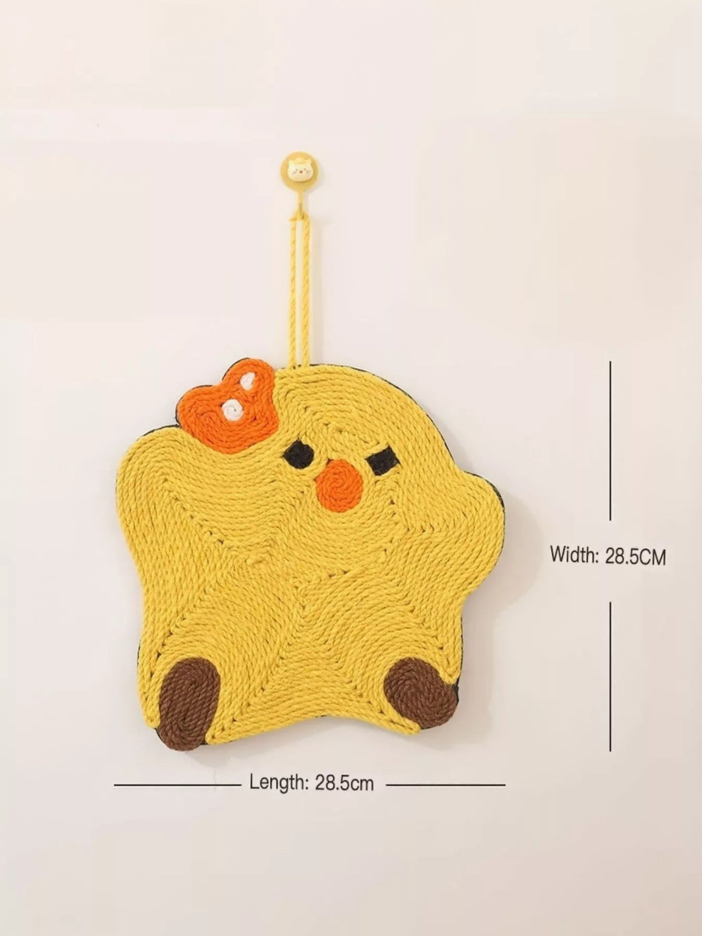 Cute Animal Design Hanging Cat Scratching Post with Dangling Balls