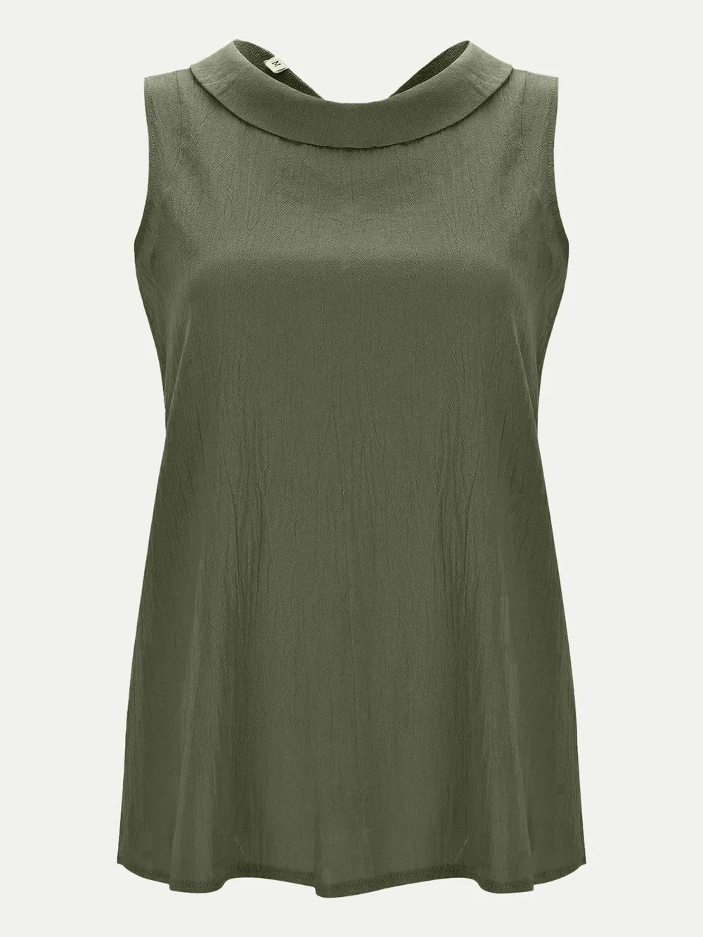 Top sin mangas con cuello redondo de talla completa