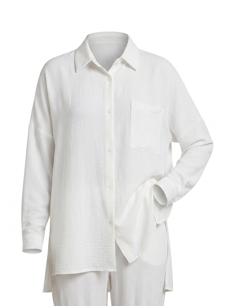 Button Up Long Sleeve Shirt and Pants Set